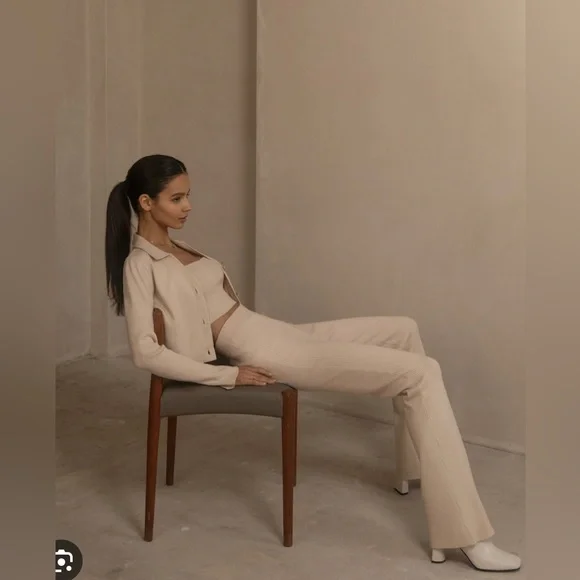 STYLEWE Long Knitted Pants, Women’s Size XL, Beige *NWOT - Picture 4 of 11